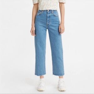 Levi's Ribcage Straight Raw Hem Ankle Jean
